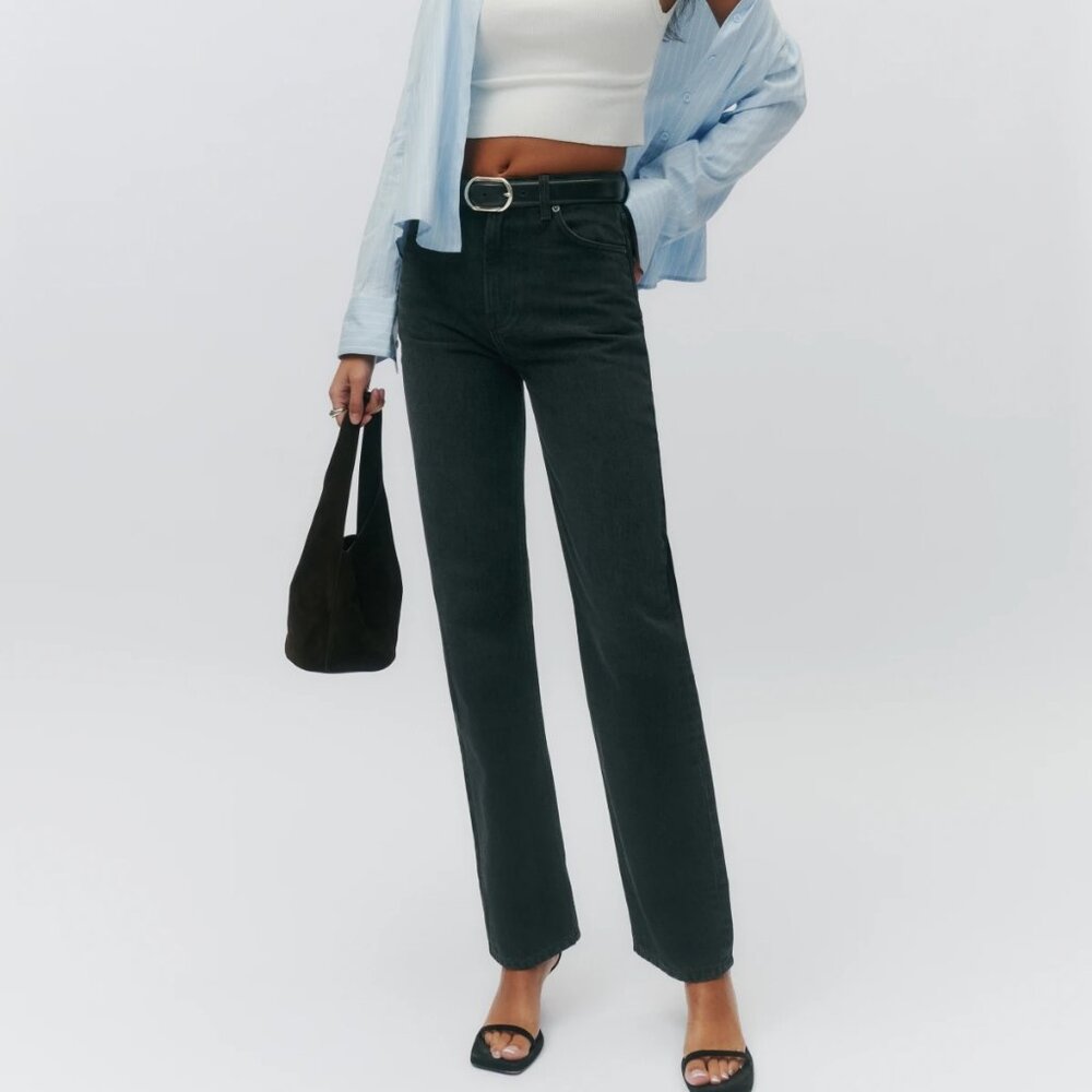 Reformation abby high rise straight jeans